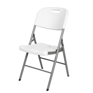 Balts lēts plastmasas saliekamais galds un krēsli cenas āra ballīšu saliekamais krēsls pasākumiem