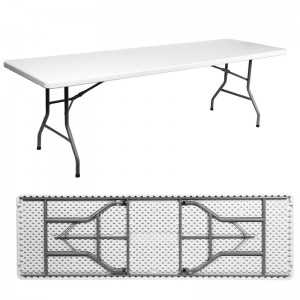 पार्क टेबल सेट 1.8m प्लास्टिक फोल्डिंग टेबल और कुर्सियाँ/गार्डन में प्रयुक्त डेरा डाले हुए पिकनिक टेबल कुर्सियाँ/सस्ते सफेद पोर्टेबल फोल्डिंग टेबल