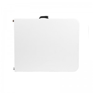 Popular portátil fácil de llevar rectángulo blanco mesa plegable de plástico para picnic al aire libre