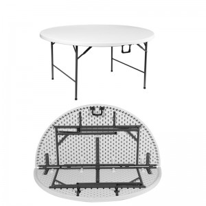 Mesa plegable de picnic ao aire libre barata con patas plegables de metal