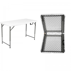 Taula de menjador de pícnic plegable de plàstic HDPE rectangular blanca de gran oferta per a esdeveniments a l'aire lliure