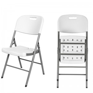 Wit goedkoop plastiek opvoubare tafel en stoele pryse buite partytjie opvou stoel vir geleenthede