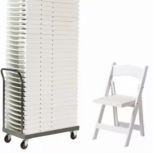 Оптові білі розкладні стільці для подій Просто сучасний садовий стілець з металевим каркасом