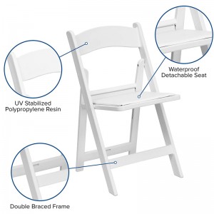 Մեծածախ Սպիտակ Իրադարձություններ Փեղկվող Աթոռներ Պարզապես ժամանակակից Բացօթյա Այգու Մետաղական Շրջանակ Աթոռ