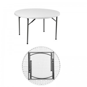 د 6ft جامد فولادو چوکاټ HDPE میز سر د ګوند خواړو کرایه پلاستیک فولډینګ بیروني میز