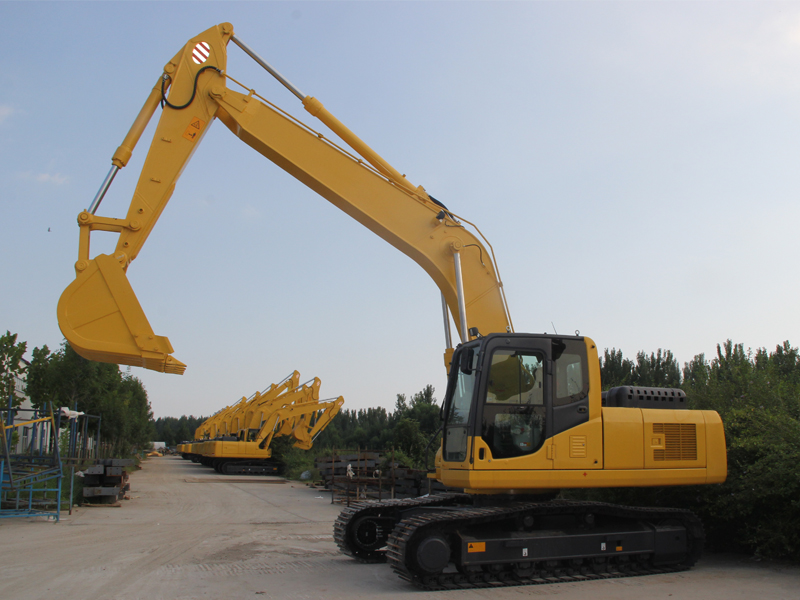 What are the main components of hydraulic excavators?