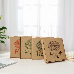 Caixa de pizza personalizada de cartón ondulado Prezo de subministración de fabricantes 10 12 24 28 polgadas