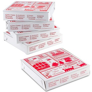 Kutija za pizzu obložena tankom glinom