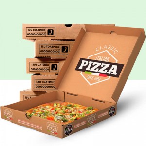 Caixas de pizza de papel corrugado personalizados impresas por xunto