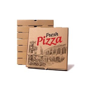 Scatola di pizza personalizzata in cartone ondulatu di logo persunalizatu à l'ingrossu à l'ingrossu