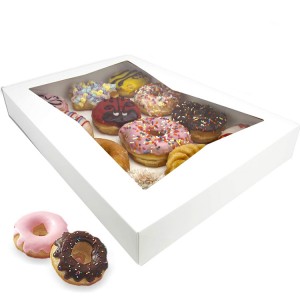 Κουτί συσκευασίας φαγητού με ντόνατ με παράθυρο μπισκότα μπράουνις ζαχαροπλαστικής κέικ αρτοποιίας