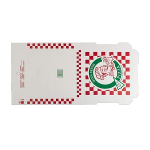 Vlnitá lepenková krabice na pizzu v potravinářské kvalitě na zakázku s potištěným designem