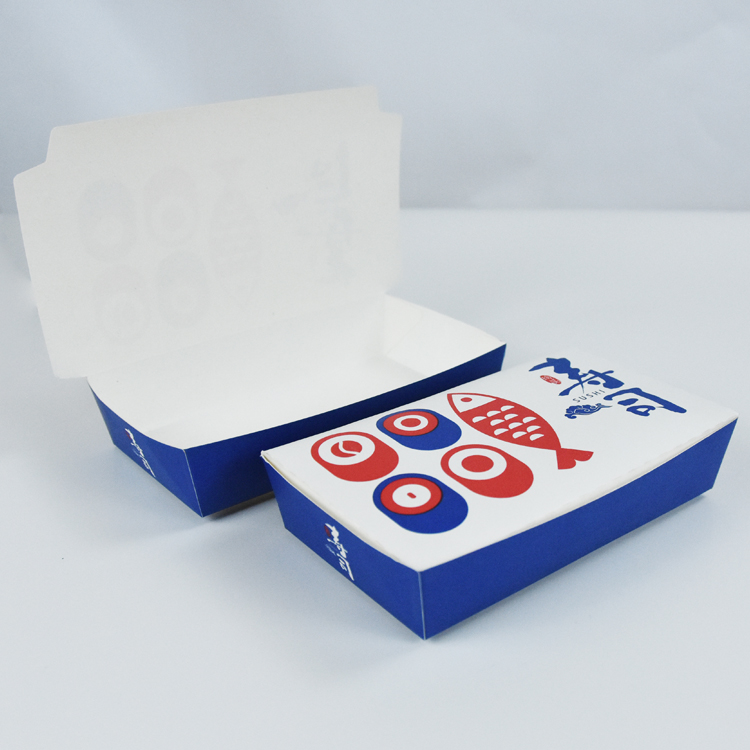 Individuell bedruckte, umweltfreundliche Sushi-Papierbox aus weißem Karton