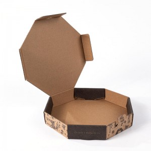 Ka papa inoa kūʻai kūʻai kūʻai kūʻai nui ʻo Kina i paʻi ʻia i ka pepa Kraft Paper Corrugated Box Pizza Packing Box