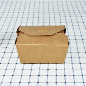 Fergese stekproef foar China Take Away Food Packing Box Biologysk ôfbrekbere lunchbox Wegwerp Kraft Paper Box