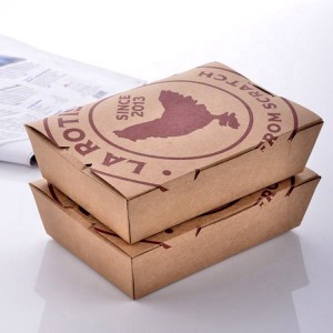 Fournir des boîtes d'emballage de déjeuner à emporter de restaurant jetable personnalisé OEM/ODM Chine Boîte de papier kraft de qualité alimentaire