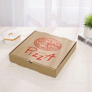 Subministrament OEM Venda a l'engròs Disseny personalitzat Contenidor de paper d'aliments degradable Embalatge de cartró corrugat marró Caixa d'enviament de pizza amb el vostre propi logotip