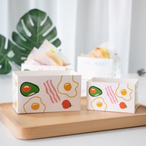 Sandwich Toast Paper Boxes Disposable Hamburger Paper Holder