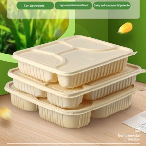Disposable Cornstarch 5 Compartment 1100 1000 Ml Bento Lunch Box