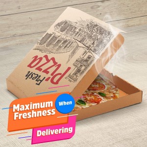 Boîte à pizza personnalisée à emporter en carton ondulé avec logo personnalisé bon marché en gros