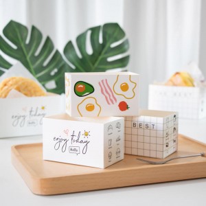 Hot Sale for White Cardboard Packaging Paper Box Food Grade Window Food Pacakging Box Sandwich Box