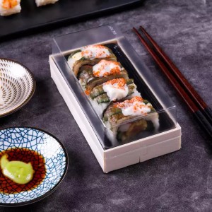 Wadah Sushi Plastik Sekali Pakai Kelas Atas, Bawa Pulang Kotak Sushi dengan Pencetakan Bunga Sakura