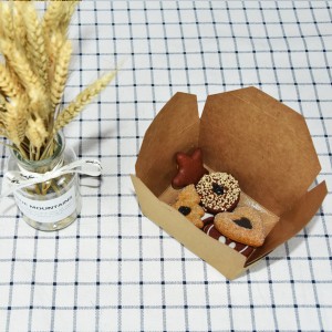 Campione gratuitu per a China Take Away Food Packing Box Biodegradable Lunch Box Disposable Kraft Paper Box