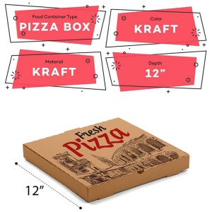 Cina borongan borongan 33cm ku 35cm 30cm ku 40cm 9 Inci Burger Paket Carton Supplier Desain Adat Dicitak Bungkusan Bulk Murah Pizza Kotak jeung Logo