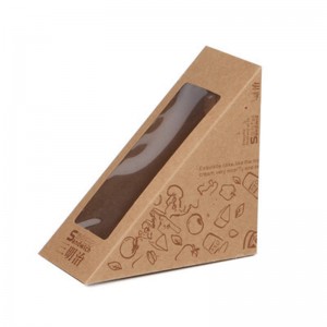 Novos produtos quentes Louça descartável Almoço Sanduíche Fast Takeaway Embalagem Caixa de papel Kraft marrom