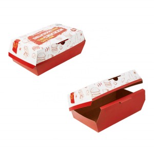 Big Discount Biodegradable Bagasse Cardboard Food Paper Packaging Hamburger Hotdog Chips Bento Box