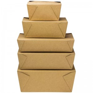 Kraft Paper Food Leak Grease Resistant Disposable Cardboard Lunch Box