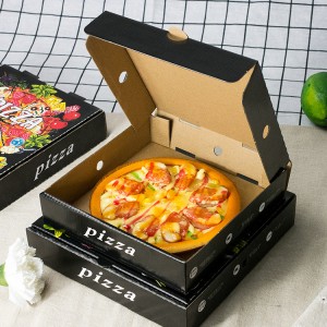 Olupese OEM China Aṣa ti ara ẹni Apẹrẹ Eco-Friendly Black White Octagon Kraft Paper Packaging Pizza Box pẹlu Logo