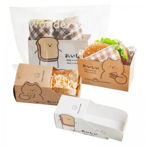 Lunch box personalizzato Panino in cartone con cassetto per toast spessi con uova bruciate