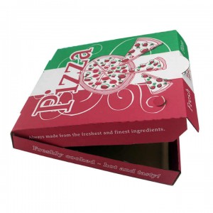 အမြန်ပို့ဆောင်ခြင်း လက်ကား စိတ်ကြိုက်လိုဂို ထုပ်ပိုးထားသော ကတ်တွန်သေတ္တာများ Corrugated Printed Paper Pizza Box