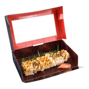 Cel mai mic preț pentru China, de unică folosință, cutie de hârtie kraft pentru prânz, cutie pătrată pentru sushi, cutie de salată