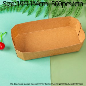 Olowo poku China Ṣe akanṣe Biodegradable Kraft Paper Fruit Salad Tray