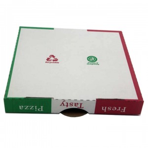 Gyors szállítás Nagykereskedelmi Egyedi logó csomag Kartondobozok Hullámkarton Nyomtatott Papír Pizza doboz