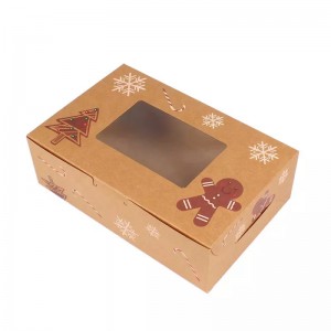 Gift tal-Milied Bakery Ikel Ħobż Candy Cookie Boxes bit-Tieqa