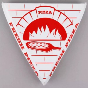 Cutie de pizza pentru felii triunghi acoperită cu argilă albă la alegere personalizată
