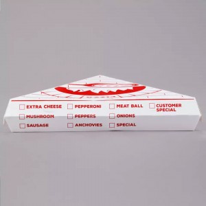 Custom Choice White Clay Coated Clamshell trekant Pizza Slice Box