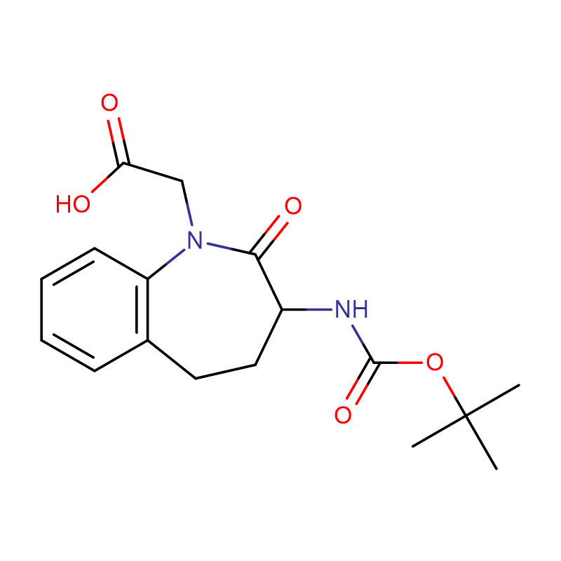 2-(3-((tert-Butoxycarbonyl)amino)-2-oxo-2,3,4,5-tetrahydro-1H-benzo[b]azepin-1-yl)asid asetik Cas:103105-97-1
