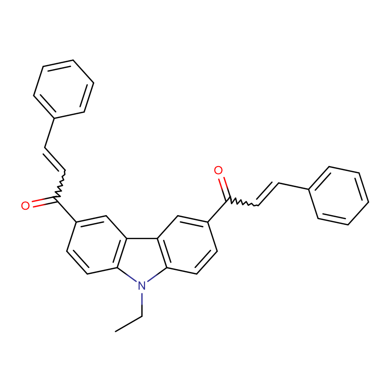 1,1′-(9-Etil-9H-karbazol-3,6-diil)bis(3-fenilprop-2-en-1-on) CAS:1104847-85-9