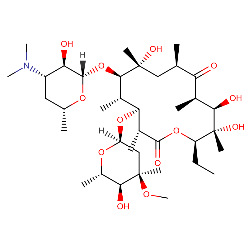एरिथ्रोमाइसिन CAS:114-07-8 99% सफेद क्रिस्टलीय पाउडर