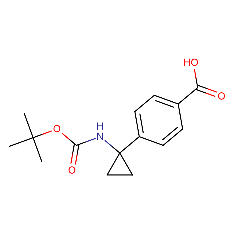 4-(1-{[(tret-butoksi)karbonil]amino}ciklopropil)benzenkarboksirūgštis Cas: 1256336-73-8