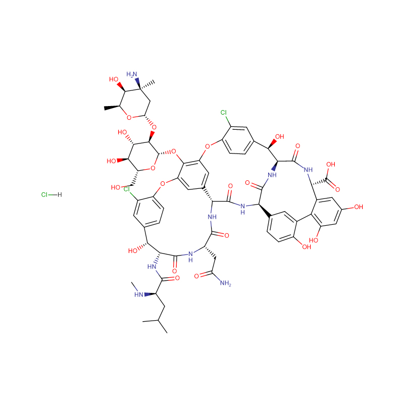 Vancomycin hydrochloride CAS: 1404-93-9 % 99 Hauts zuria edo arrosa kolorekoa