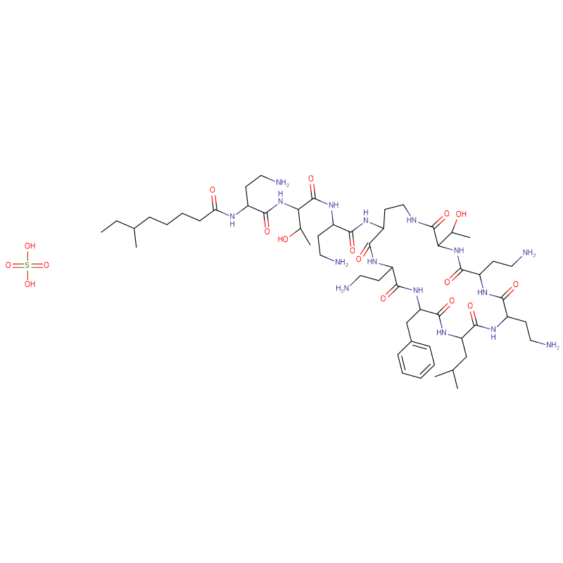 Polymyxin B sulfate CAS:1405-20-5 Puti nga pulbos
