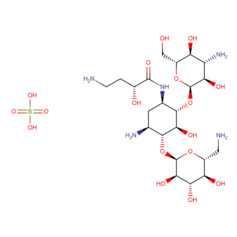 Amikacin सल्फेट नमक CAS: 149022-22-0 सेतो पाउडर