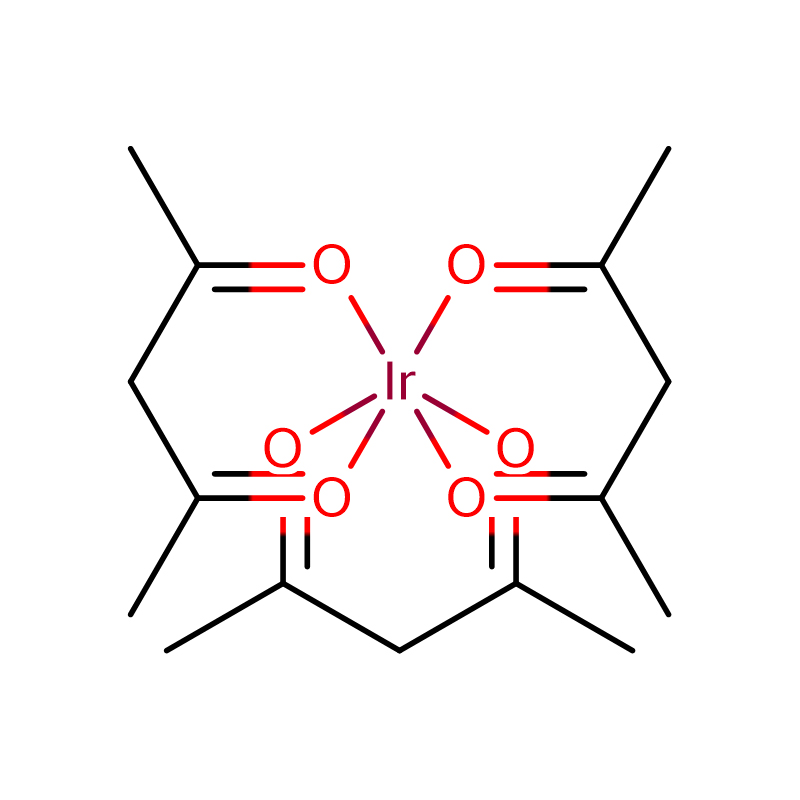 Iridium (III) 2,4-pentanedionatum CAS:15635-87-7 97% crystallum aurantiacum