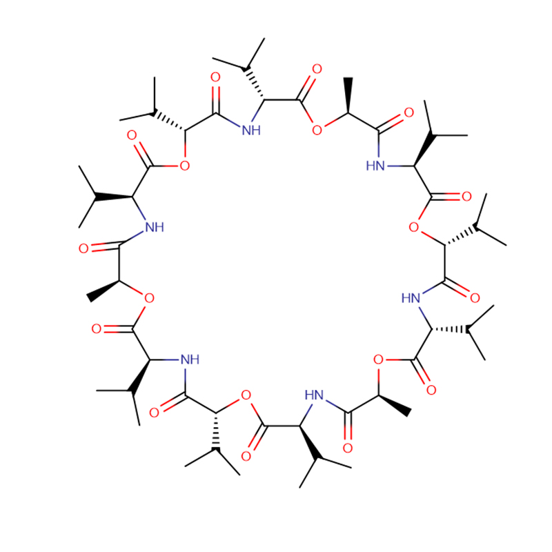 VALINOMYCIN CAS: 2001-95-8 Хокаи кристаллии сафед Акис (1-метилэтил) - [qr]