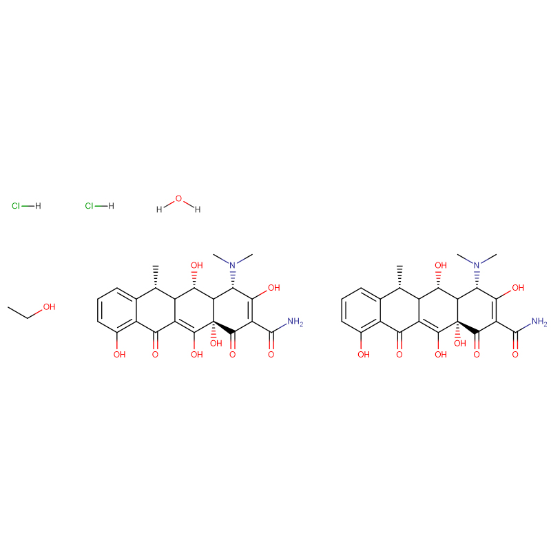 Doxycycline hyclate CAS: 24390-14-5 99٪ پيلو ڪرسٽل پائوڊر